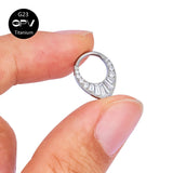 High Brightness Zircon Nasal Septum Ring Titanium G23