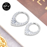 High Brightness Zircon Nasal Septum Ring Titanium G23
