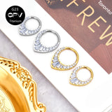High Brightness Zircon Nasal Septum Ring Titanium G23