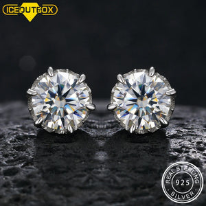5mm Crystal 925 Sterling Silver Stud Earrings for Women Wedding