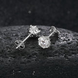 5mm Crystal 925 Sterling Silver Stud Earrings for Women Wedding