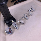 Rhinestone Acrylic Water Drop Finger Ring Set for Women Geometric Open Rings