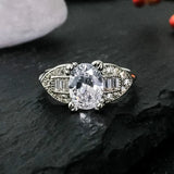 Clear Zircon Wedding Rings for Women Silver Ring Party Engagement