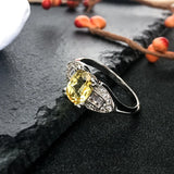 Clear Zircon Wedding Rings for Women Silver Ring Party Engagement