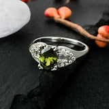 Clear Zircon Wedding Rings for Women Silver Ring Party Engagement