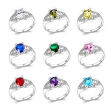 Clear Zircon Wedding Rings for Women Silver Ring Party Engagement