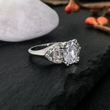 Clear Zircon Wedding Rings for Women Silver Ring Party Engagement