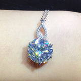 7 Carats Zircon Diamond Pendant Necklace for Women