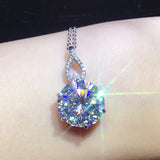 7 Carats Zircon Diamond Pendant Necklace for Women