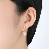 8-9mm Freshwater Pearl Earrings 925 Sterling Silver Stud Wedding