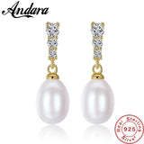8-9mm Freshwater Pearl Earrings 925 Sterling Silver Stud Wedding