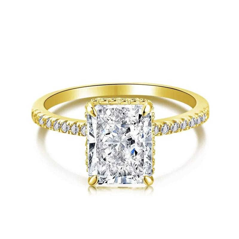 8A Zirconia 925 Silver Rings 18k Plated Women Wedding Engagement Valentine Gift