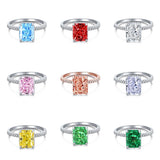 8A Zirconia 925 Silver Rings 18k Plated Women Wedding Engagement Valentine Gift