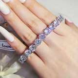 8mm Round CZ Silver Tennis Bracelet & Bangles Wedding Gift