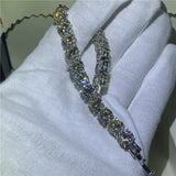 8mm Round CZ Silver Tennis Bracelet & Bangles Wedding Gift