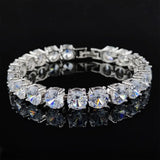 8mm Round Zircon Silver Tennis Bracelet for Women