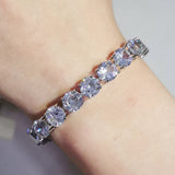 8mm Round Zircon Silver Tennis Bracelet for Women