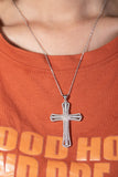 925 Silver Jesus Cross Pendant Necklace with Simulated Diamond