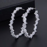925 Silver Circle Diamond Gemstone Women Wedding Earrings