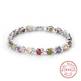 925 Silver Gemstone Bracelets For Women Wedding Jewelry