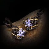 925 Silver Baroque Pearl Earrings Geometric Design Vintage Style
