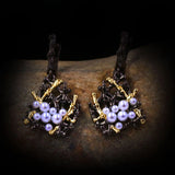 925 Silver Baroque Pearl Earrings Geometric Design Vintage Style