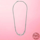 925 Silver Collar Femme Infinity Infinite Clasp Snake Chain Necklace