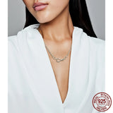 925 Silver Collar Femme Infinity Infinite Clasp Snake Chain Necklace
