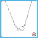 925 Silver Collar Femme Infinity Infinite Clasp Snake Chain Necklace