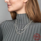 925 Silver Collar Femme Infinity Infinite Clasp Snake Chain Necklace