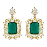 925 Silver & 14K Green Gemstone Earrings Wedding Cocktail Jewelry