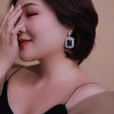 925 Silver & 14K Green Gemstone Earrings Wedding Cocktail Jewelry