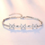 925 Silver 3 PC Horse Zirconia Clovers Bracelets For Women