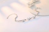 925 Silver 3 PC Horse Zirconia Clovers Bracelets For Women