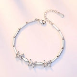 925 Silver 3 PC Horse Zirconia Clovers Bracelets For Women