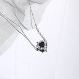 925 Silver Crystal Heart Pendant Necklace Zircon Wedding Jewelry