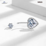 925 Silver Crystal Heart Navel Piercing Panda Belly Button Ring