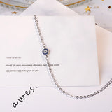 925 Silver Bracelets Cz Crystal Charms Bracelet Enamel Lucky Eye Beads Bracelet