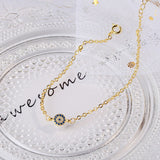 925 Silver Bracelets Cz Crystal Charms Bracelet Enamel Lucky Eye Beads Bracelet