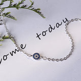 925 Silver Bracelets Cz Crystal Charms Bracelet Enamel Lucky Eye Beads Bracelet