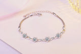925 Silver Zirconia Plum Flower Bracelet Fine Jewelry For Women