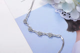 925 Silver Zirconia Plum Flower Bracelet Fine Jewelry For Women