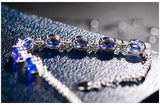 925 Silver Bracelet with Created Sapphire Gemstone