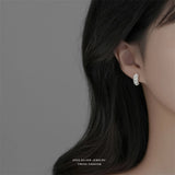 925 Silver C-shaped Pearl Stud Earrings, Wedding Jewelry