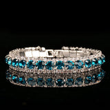 925 Silver Crystal Diamond Bracelet Women Valentines Wedding Jewelry