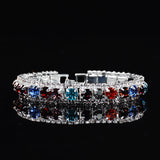 925 Silver Crystal Diamond Bracelet Women Valentines Wedding Jewelry