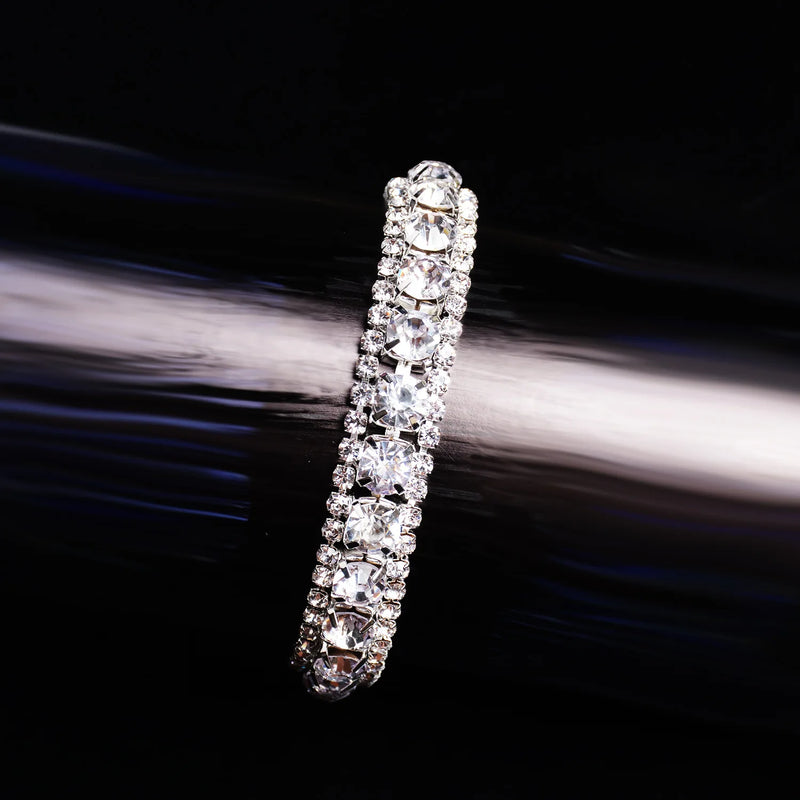 925 Silver Crystal Diamond Bracelet Women Valentines Wedding Jewelry