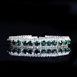 925 Silver Crystal Diamond Bracelet Women Valentines Wedding Jewelry