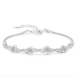 Purple Zirconia Flower Bracelet