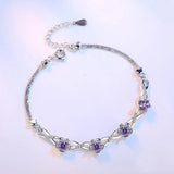 Purple Zirconia Flower Bracelet